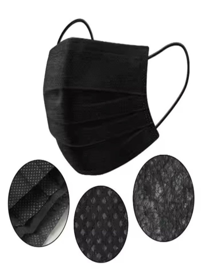 ADWIT 3Ply Surgical Face with In build Nose Pin Meltbon Fabric with woven 25GSM 3layer (CE, ISO, GMP, FDA Certified Mask (Black) (300) - Image 5